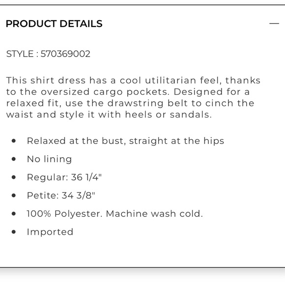 NWOT White House Black Market Cargo Utility shirt dress size large - Picture 12 of 12